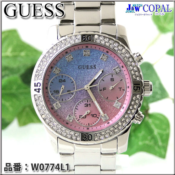 GUESS（ゲス）レディース腕時計～ブルーからピンクのグラデーションの ...